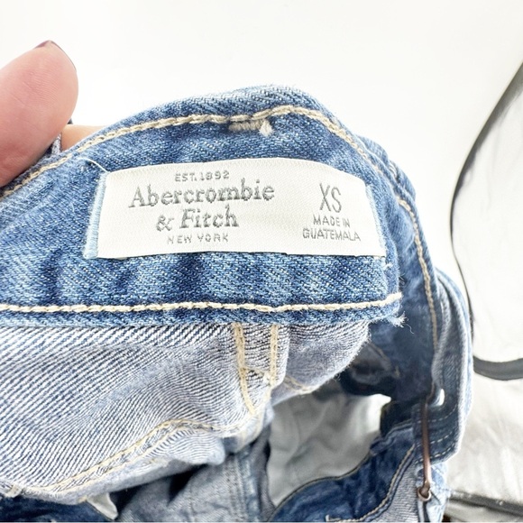 ✅ Abercrombie Fitch Crisscross Open Back Jean Overalls Size X-Small Pockets - Picture 8 of 12